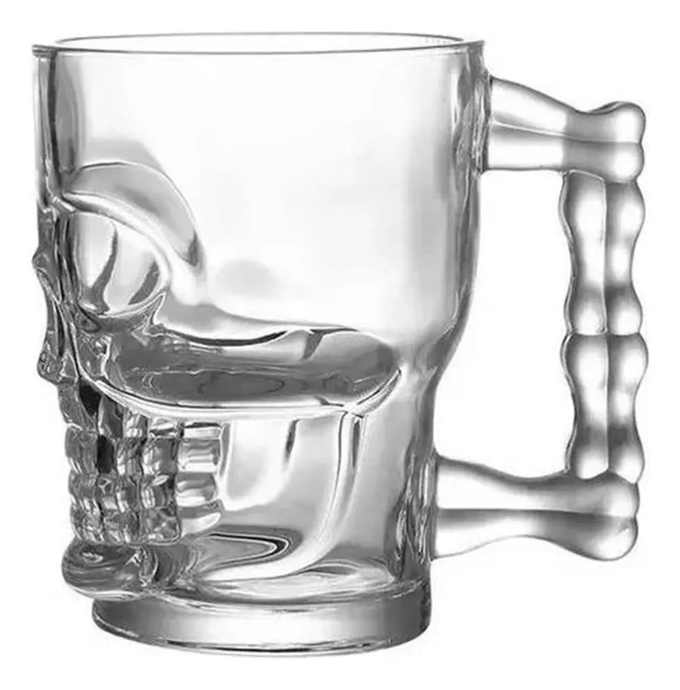 Vaso cervecero calavera de vidrio 480 ml