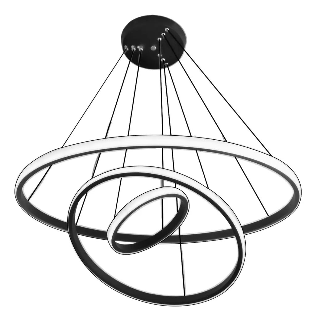 Lampara De Techo Colgante Led Diseño Moderno Triple Aro 48w - vista 8