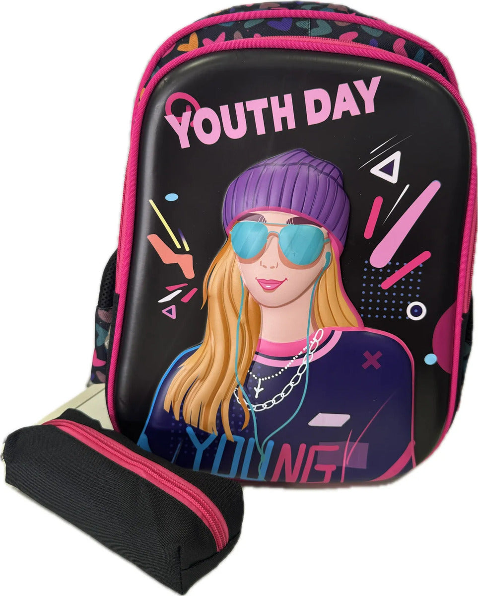 Mochila + Estuche Escolar, Infantil 2 Piezas Hermoso Diseño - vista 6