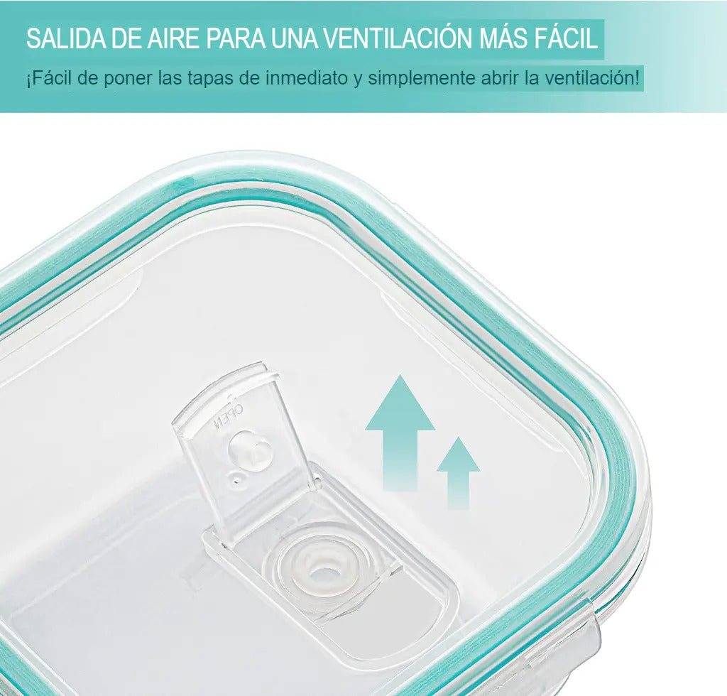 Contenedor Hermetico De Vidrio Tapper Rectangular 1000ml - vista 3