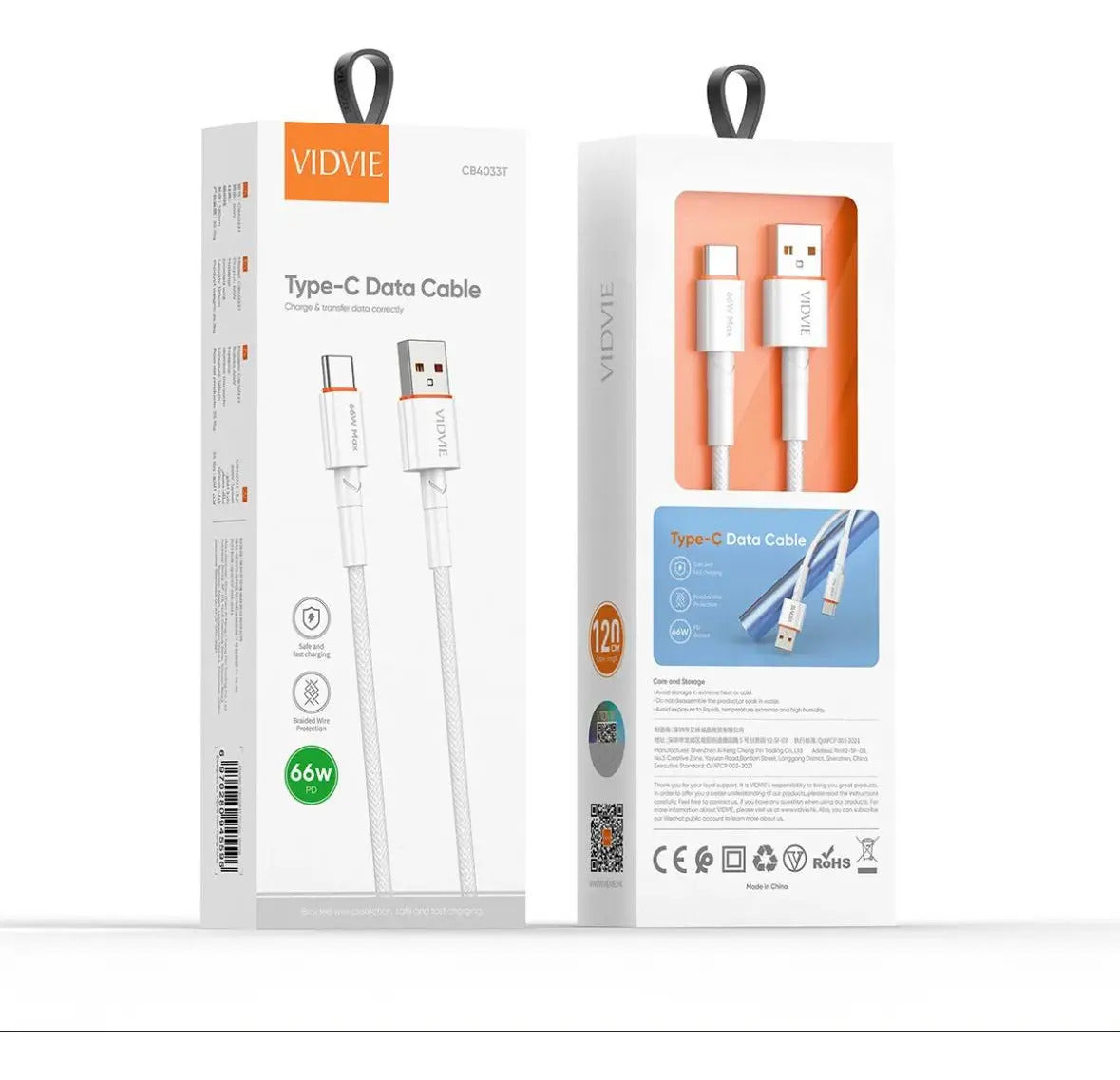 Cable Tipo Usb- C 1.2m Blanco De Carga Rápida (66w Output) - vista 6