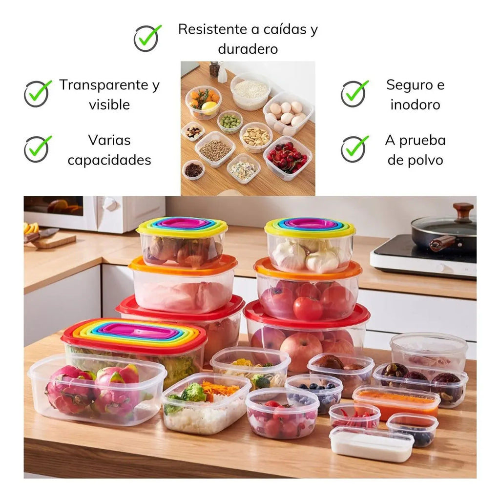 Set 5 Contenedores Hermeticos Redondos Taper Pote Plastico - vista 3