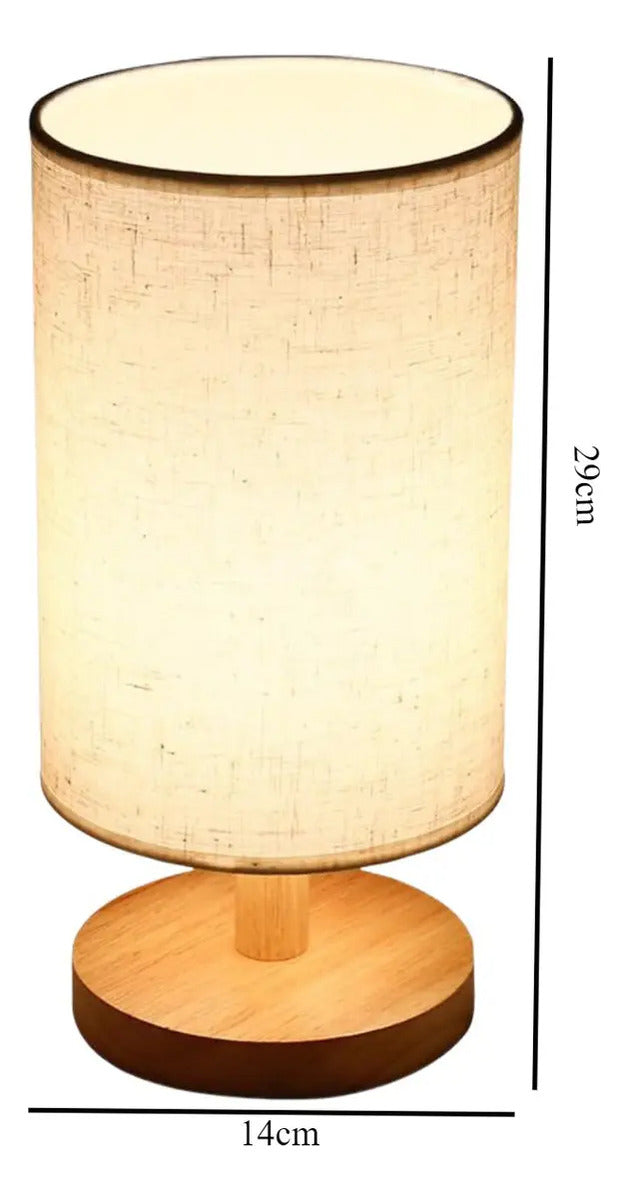 Lampara Velador Mesa Escritorio Elegante Diseño Madera E27 - vista 2