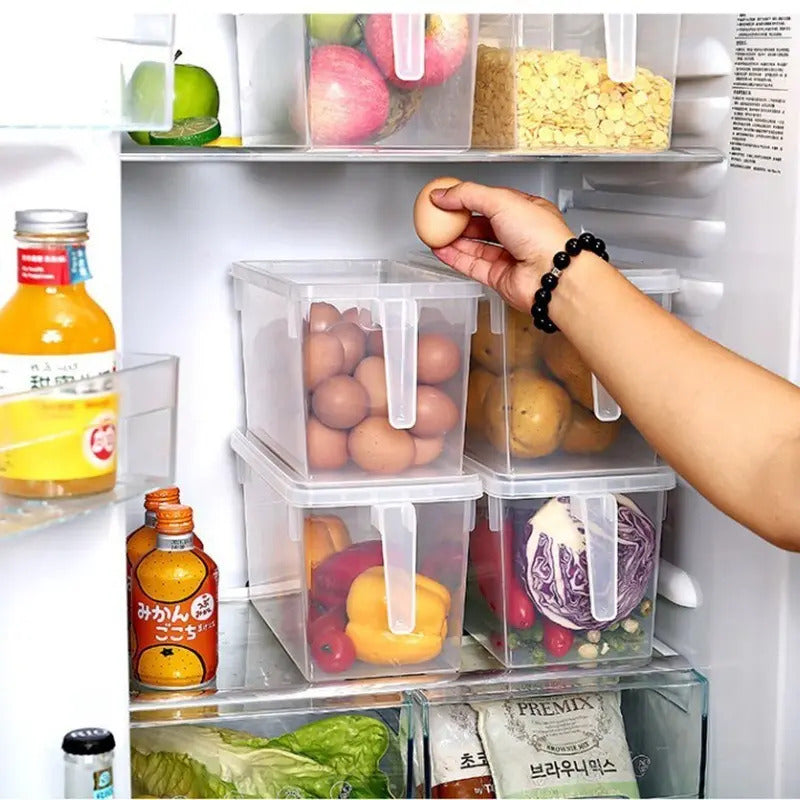 Organizador Para Refrigerador Contenedor Con Tapa Y Mango - vista 3