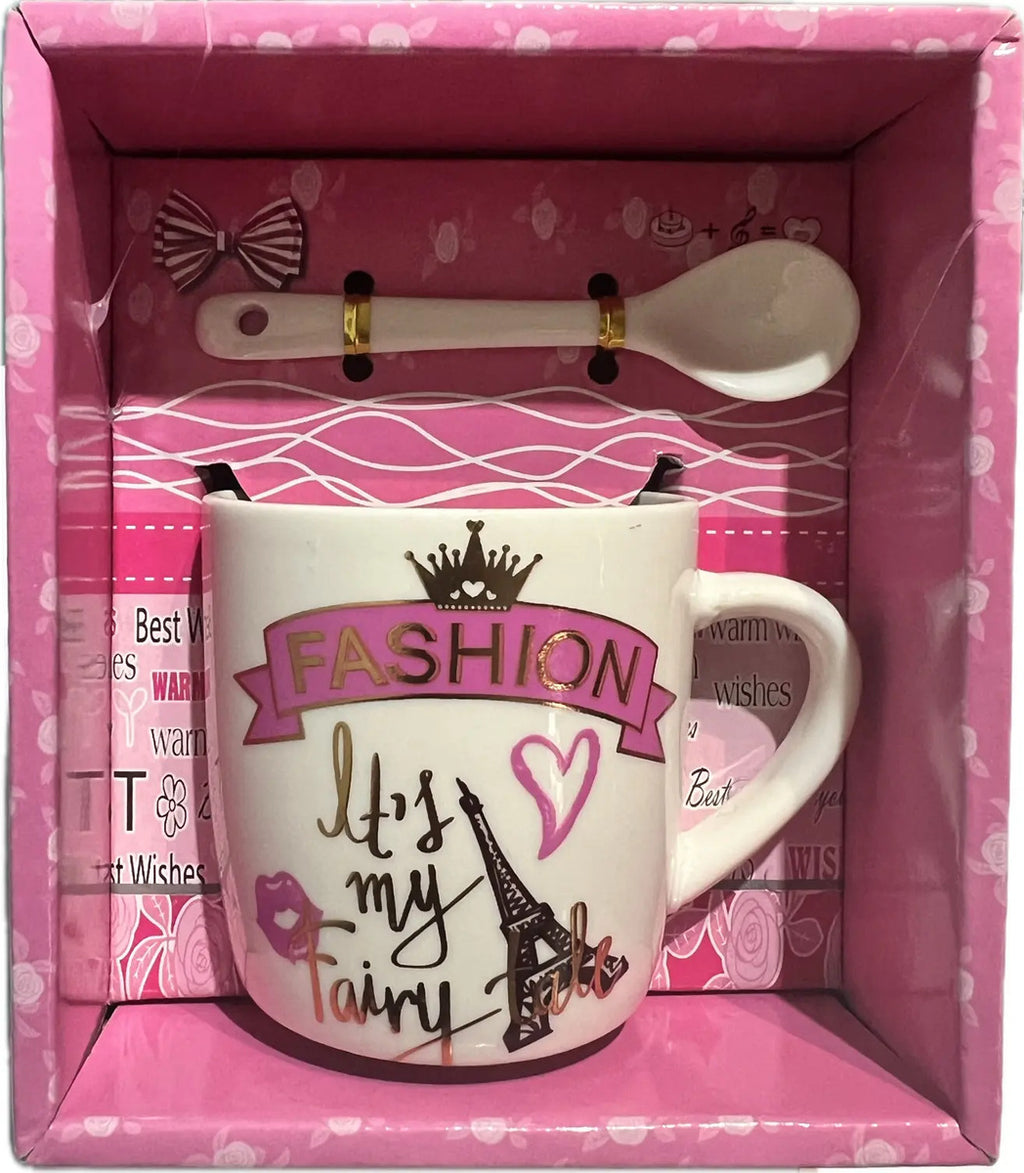 Taza De Cafe Con Cucharilla Lindo Diseño Kawaii Ideal Regalo - vista 3