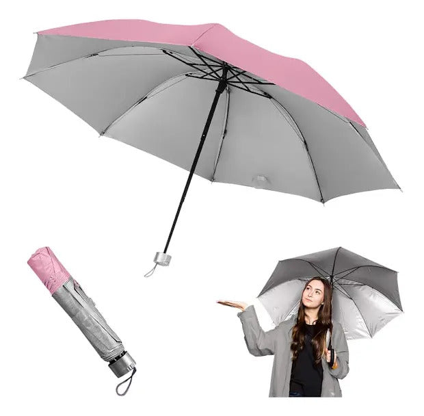 Paraguas Lluvia Plegable sombrilla Impermeable Retractil Uv - vista 7