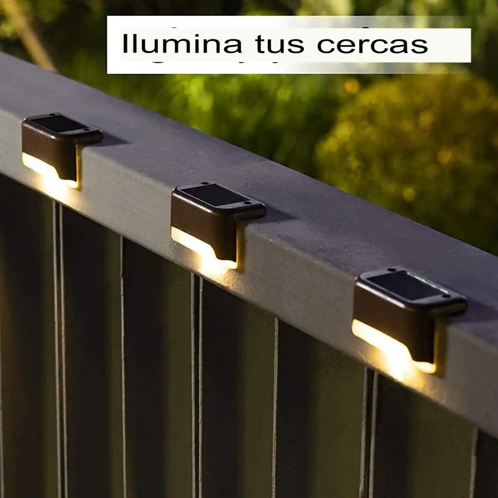 Pack 4 Focos Lampara Solar Led Escalera Pared Aplique Calida - vista 6