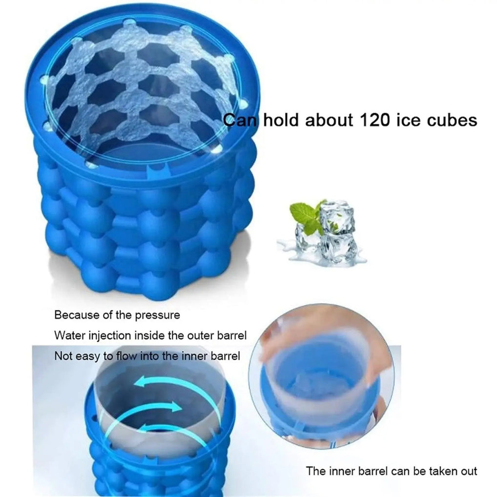 Molde Para Hacer Hielo Cubeta De Silicona Cubos De Hielo - vista 9