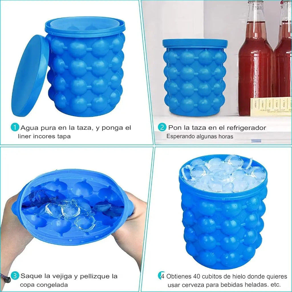 Molde Para Hacer Hielo Cubeta De Silicona Cubos De Hielo - vista 3
