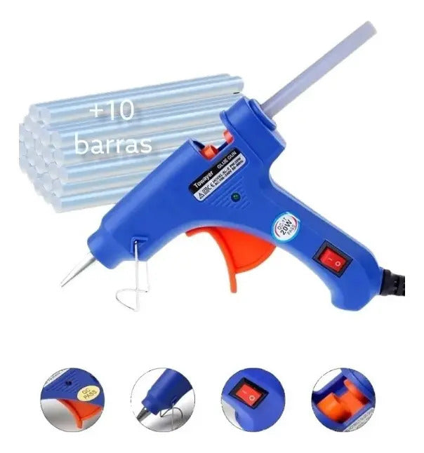 Pistola De Silicona Electrica 60w Mas 10 Barras Silicon 10mm - vista 3