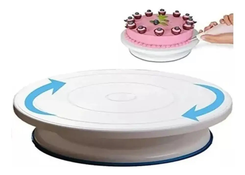 Plato Con Base Giratoria Para Decorar Pastel De 28cm