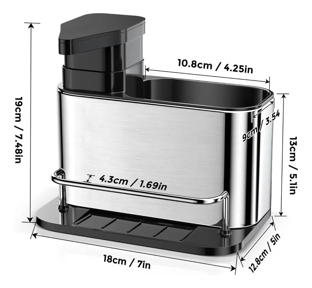 Dispensador De Jabon Con Porta Esponja Organizador Lavaplato - vista 2
