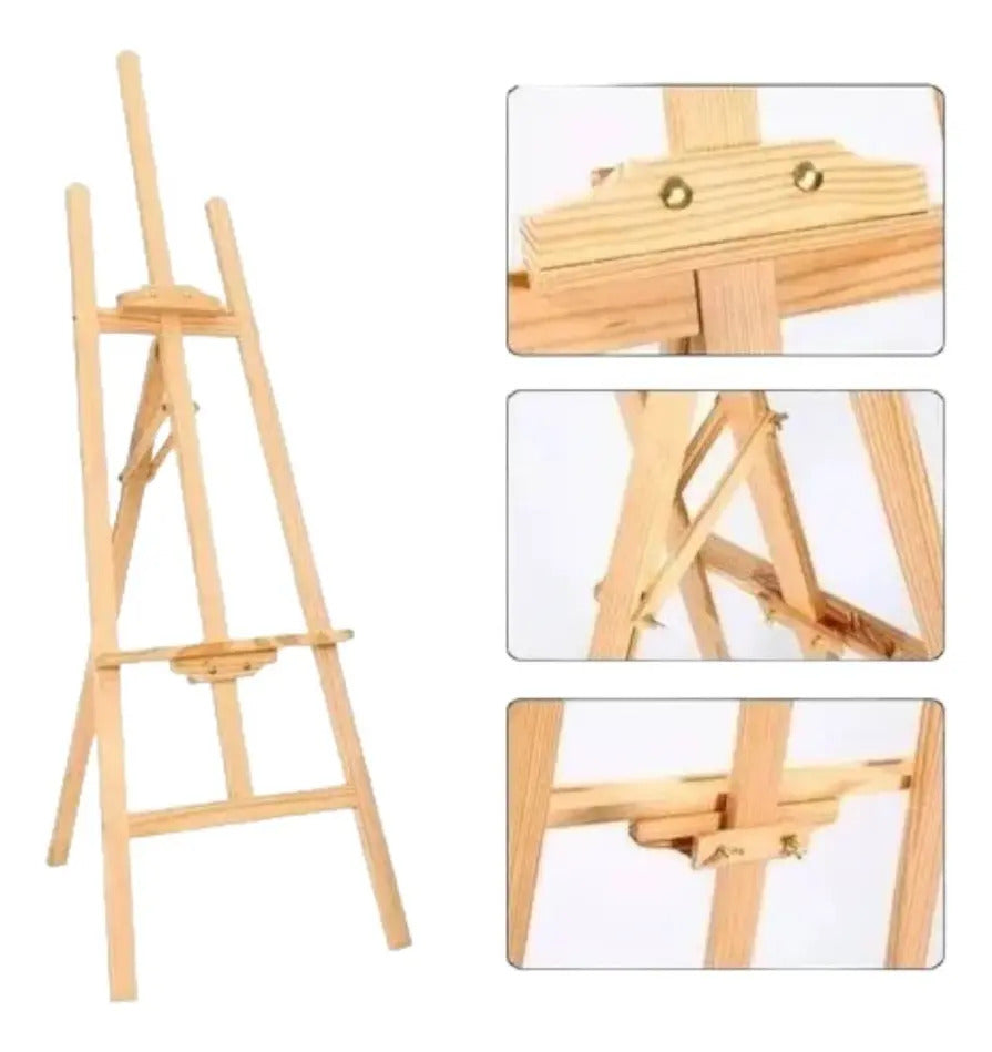 Atril Caballete Ajustable De Madera Para Pintar 1.20mt - vista 2