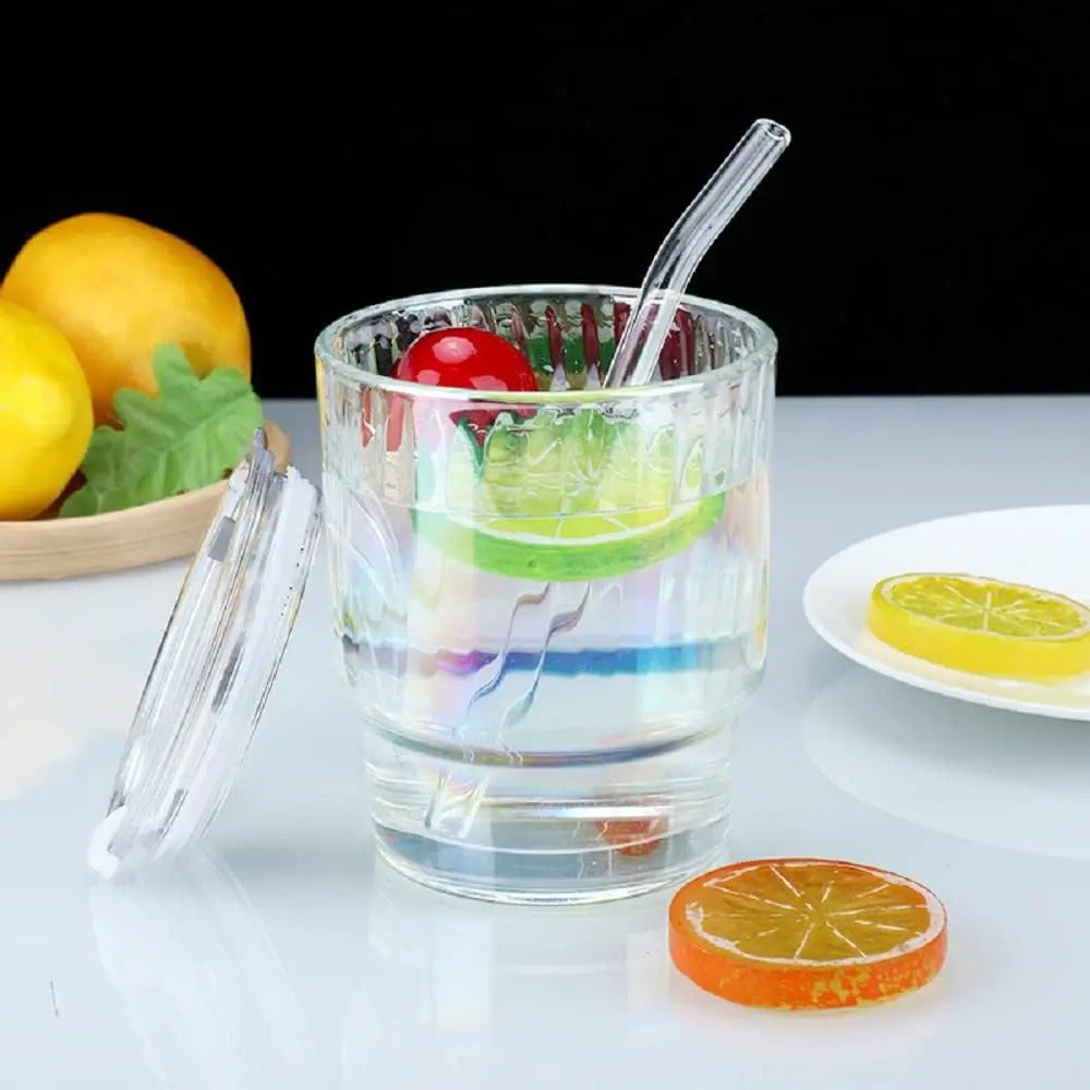 Vaso De Vidrio Con Bombilla Y Tapa Hermetica Diseño Moderno - vista 7