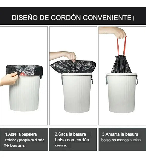 Pack 20 Bolsas De Basura Con Asa Cordon Cierra Fácil 20 L - vista 2