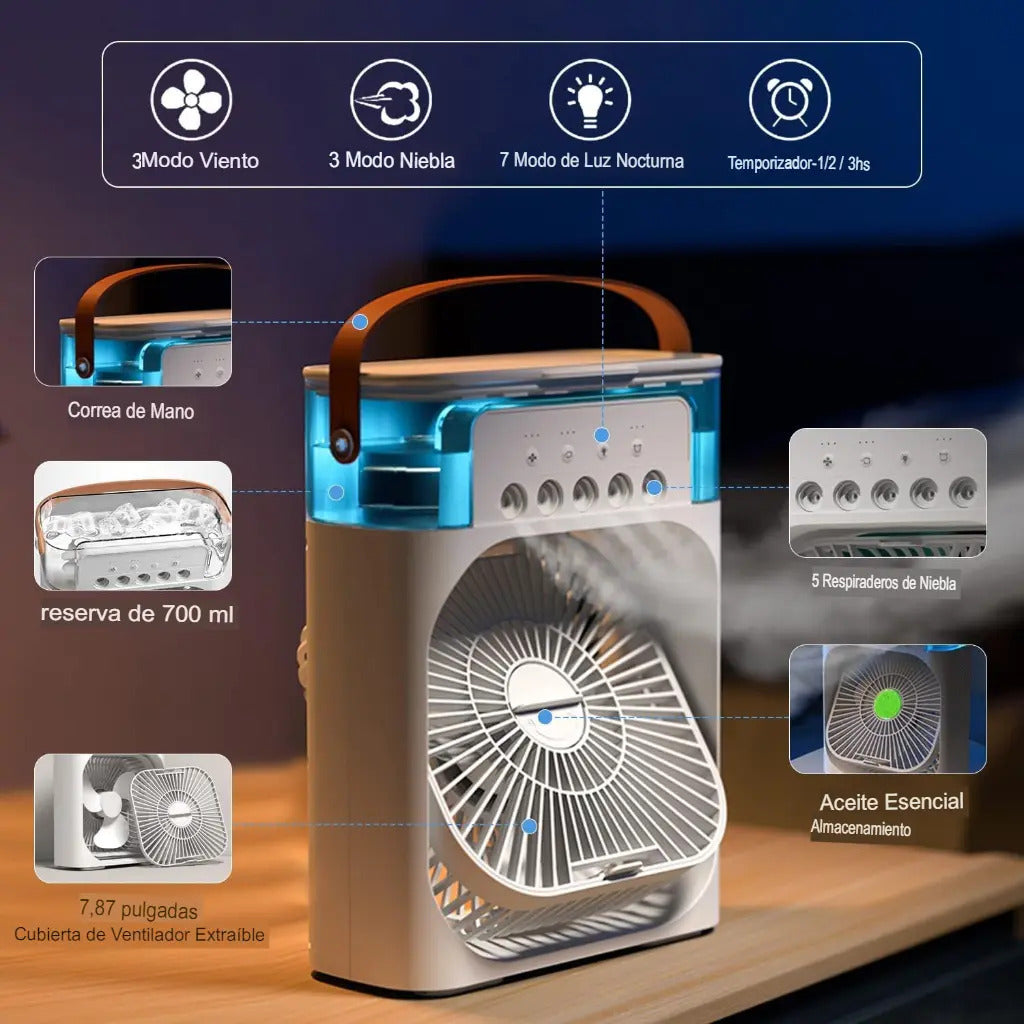 Ventilador De Escritorio Y Humificador Con Luz Led 4 En 1 - vista 13