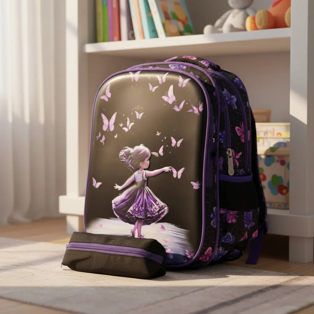 Mochila + Estuche Escolar, Infantil 2 Piezas Hermoso Diseño - vista 9