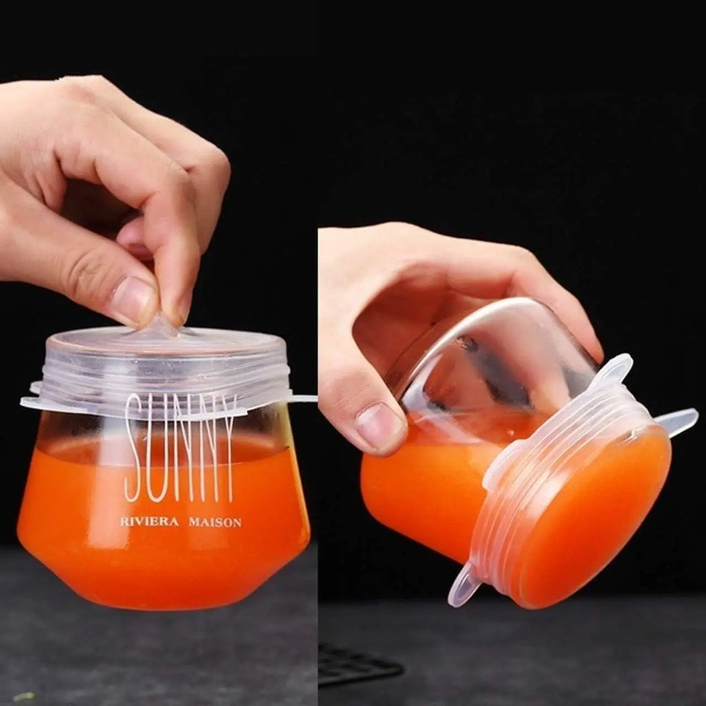 Set De 6 Tapas De Silicona Ajustables Para Alimentos Sellado - vista 6