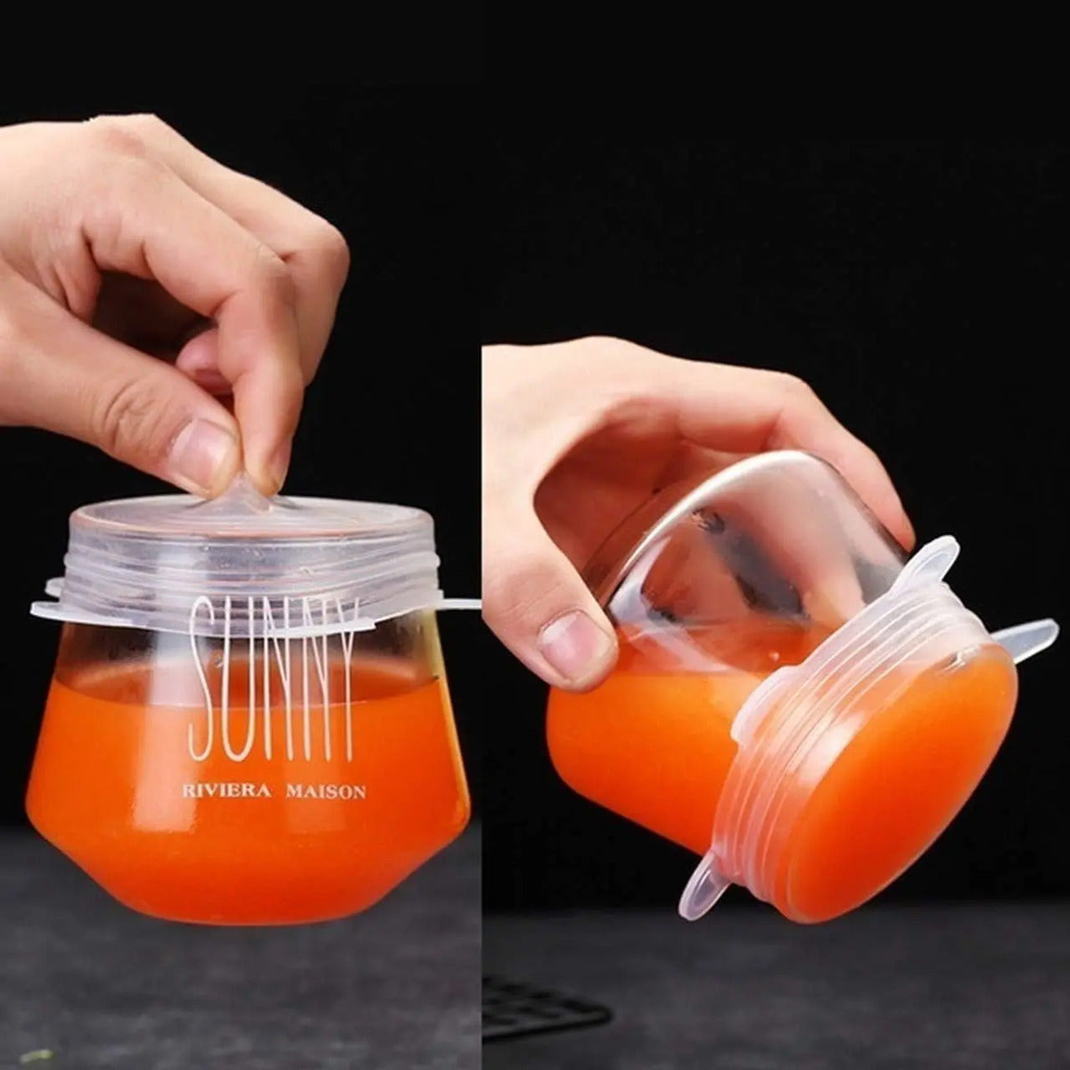 Set De 6 Tapas De Silicona Ajustables Para Alimentos Sellado - vista 6