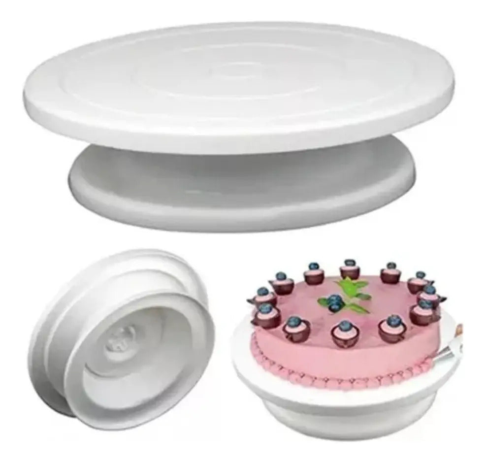 Plato Con Base Giratoria Para Decorar Pastel De 28cm - vista 4