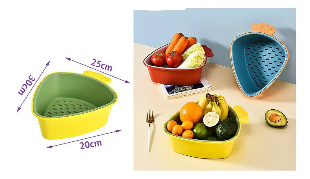 Contenedor De Alimentos Triangular Con Cesto Escurridor - vista 2