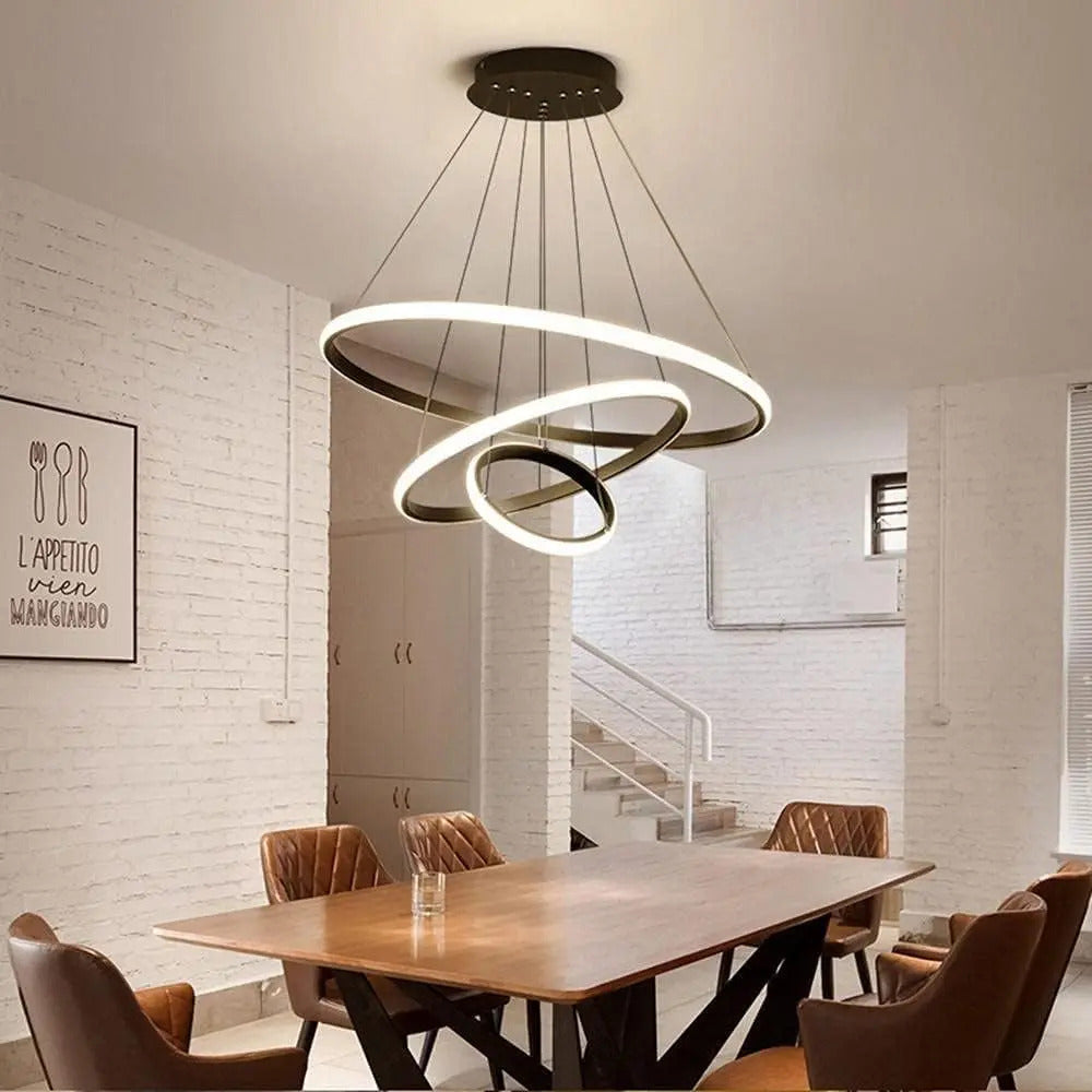 Lampara De Techo Colgante Led Diseño Moderno Triple Aro 48w - vista 5