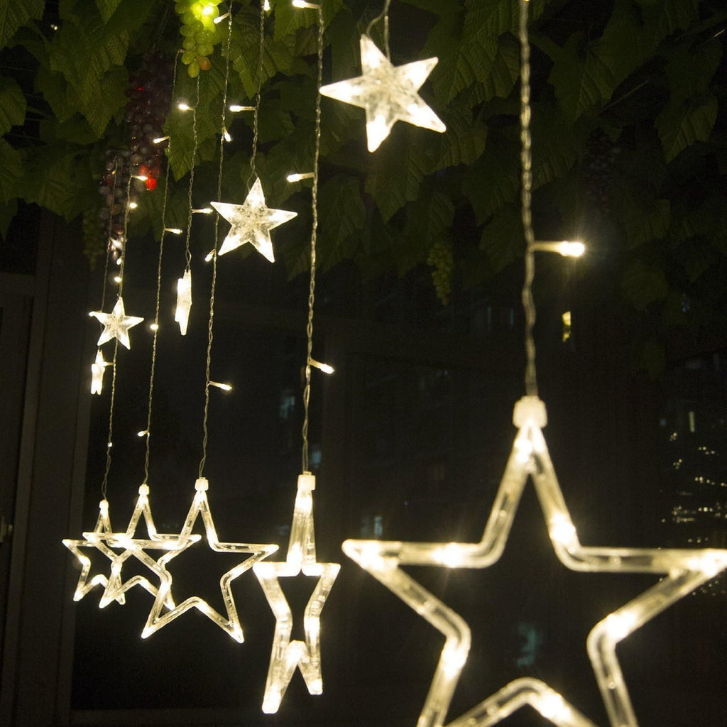 Luces De Navidad Cortina Led Guirnalda Cascada De Estrellas - vista 13