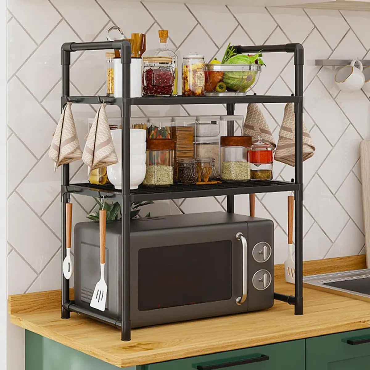 Rack Estante Organizador De Cocina Para Microondas 3 Niveles - vista 6