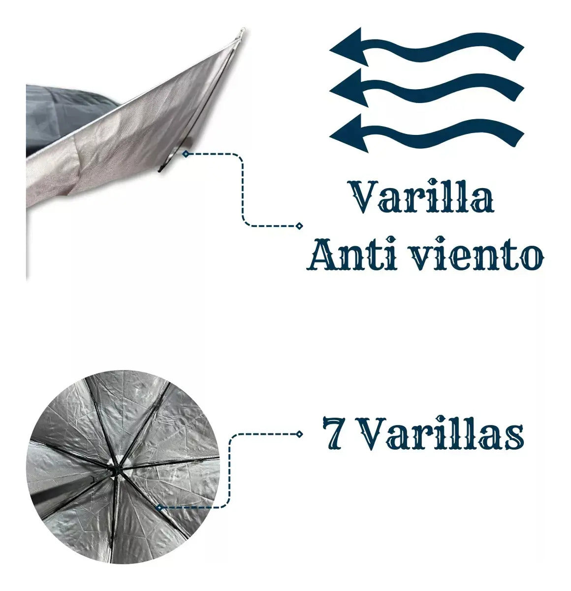 Paraguas Lluvia Plegable sombrilla Impermeable Retractil Uv - vista 2