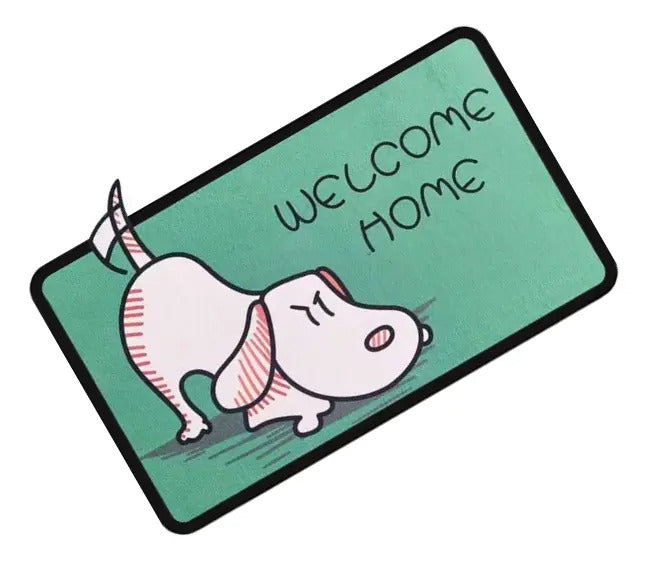 Limpia Pie Tapete Alfombra Motivo Animalitos Welcome Home - vista 2