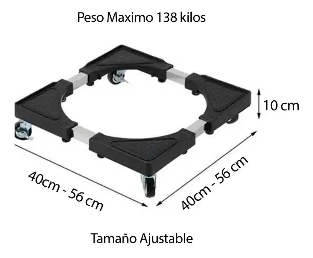 Soporte Base Ajustable Con Ruedas Para Mover Lavadora Nevera - vista 8