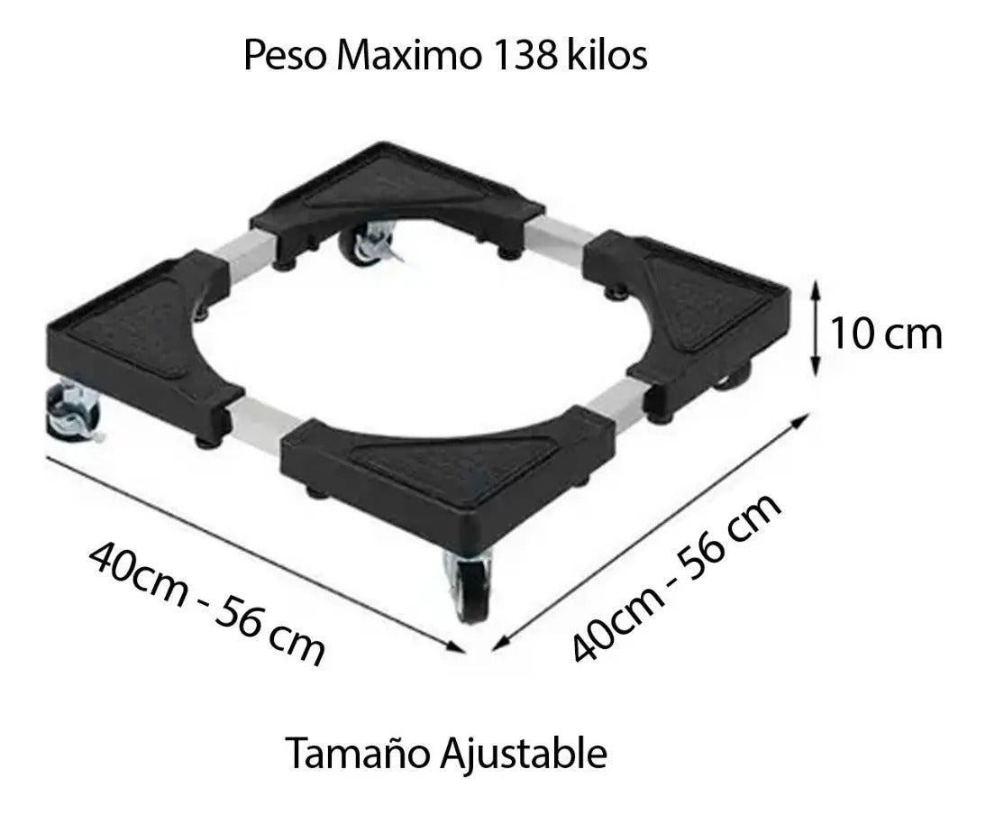 Soporte Base Ajustable Con Ruedas Para Mover Lavadora Nevera - vista 8