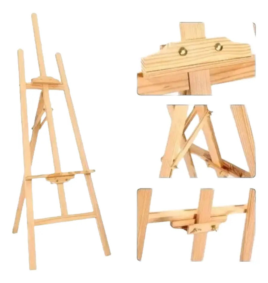 Atril Caballete Ajustable De Madera Para Pintar 1.50mt - vista 2
