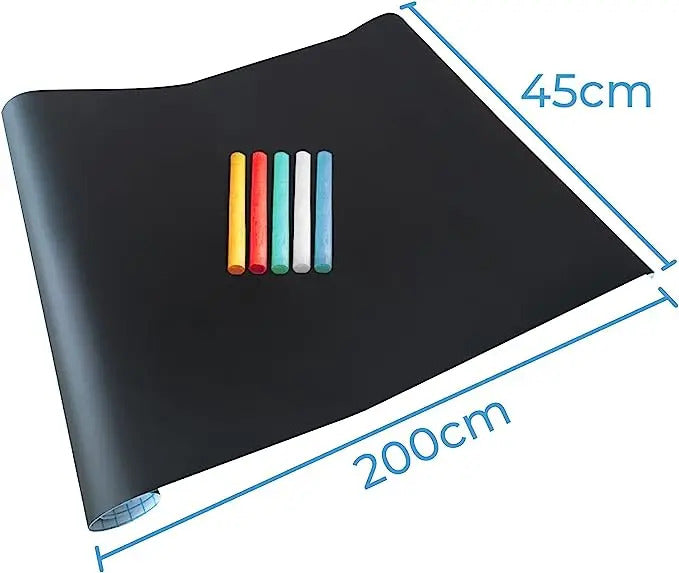 Pizarra Adhesiva Sticker Vinilo Mural Incluye Tiza Colores - vista 5