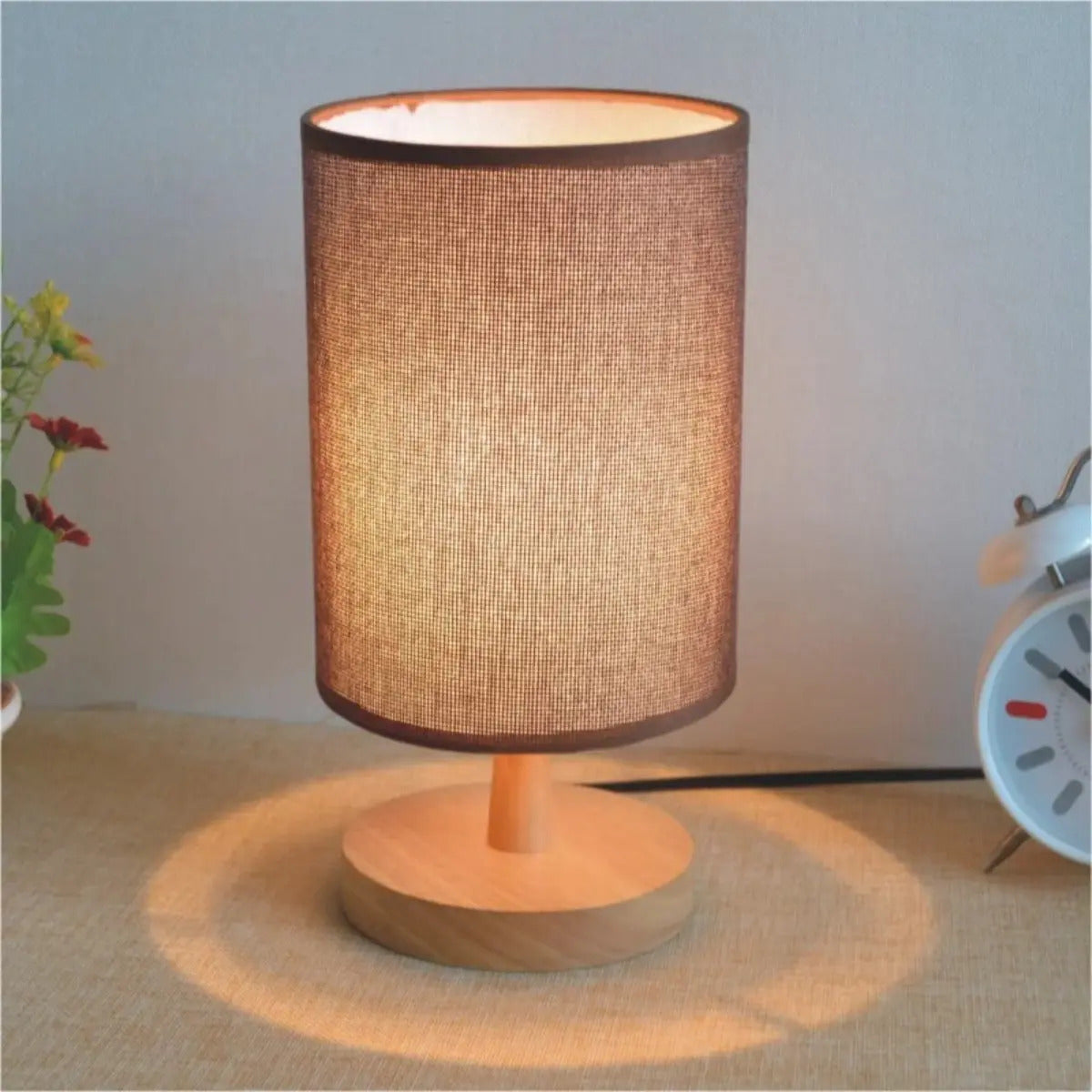 Lampara Velador Mesa Escritorio Elegante Diseño Madera E27 - vista 17