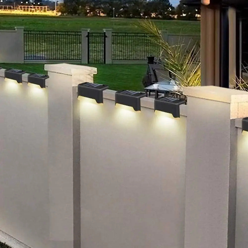Pack 4 Focos Lampara Solar Led Escalera Pared Aplique Calida - vista 4