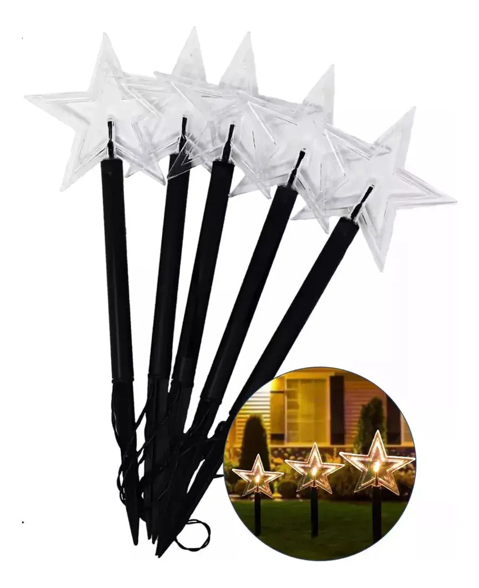 Pack 5 Luces Estacas Solares Navidad Luces Led Para Jardín - vista 3
