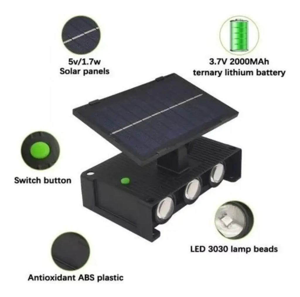 Lampara Solar Led Foco Solar Exterior Decorativo Aplique - vista 10