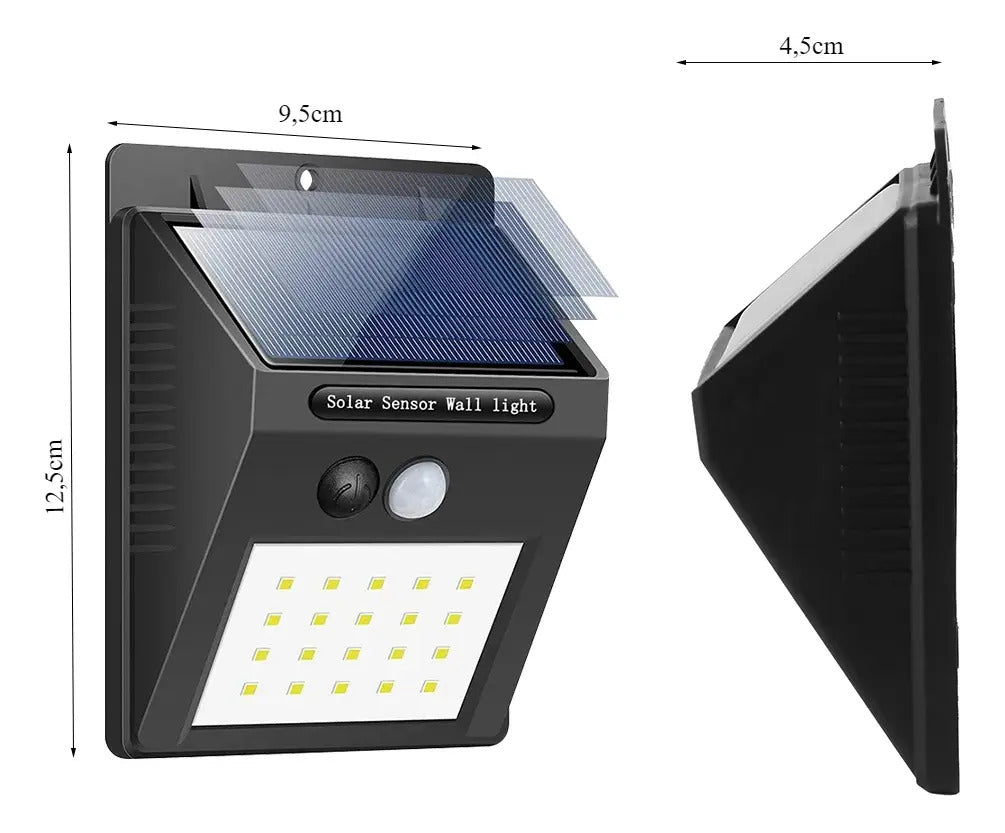 Lampara Solar Foco 30 Led Con Sensor De Movimiento Y Luz - vista 3