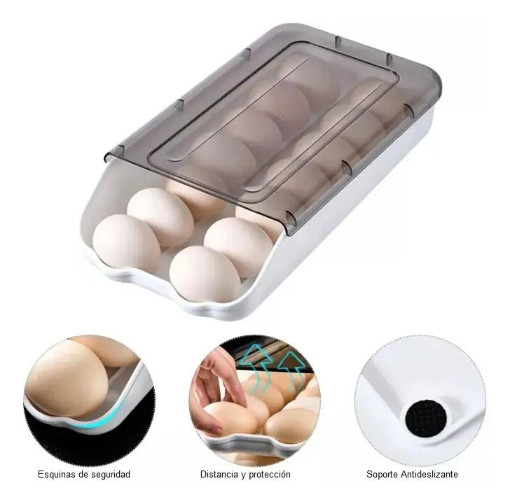 Organizador De Huevos Dispensador Huevos Automatico Apilable - vista 2