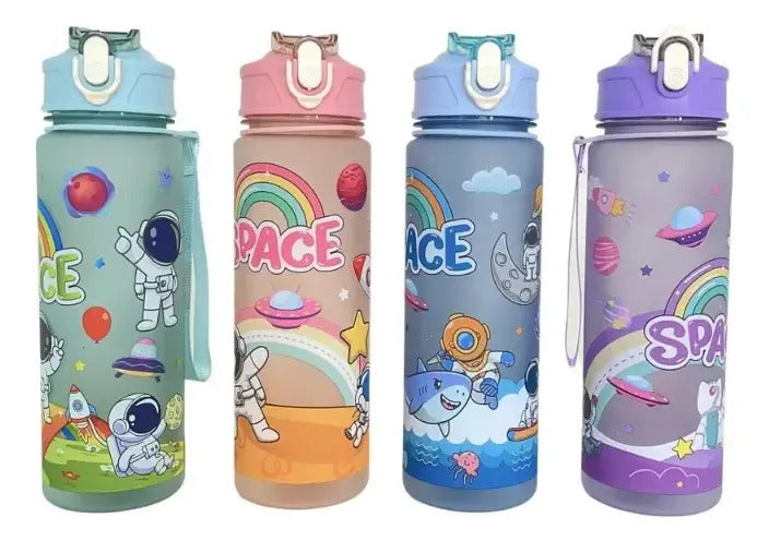 Botella De Agua Deportiva Gym Escolar Diseño Astronauta - vista 7