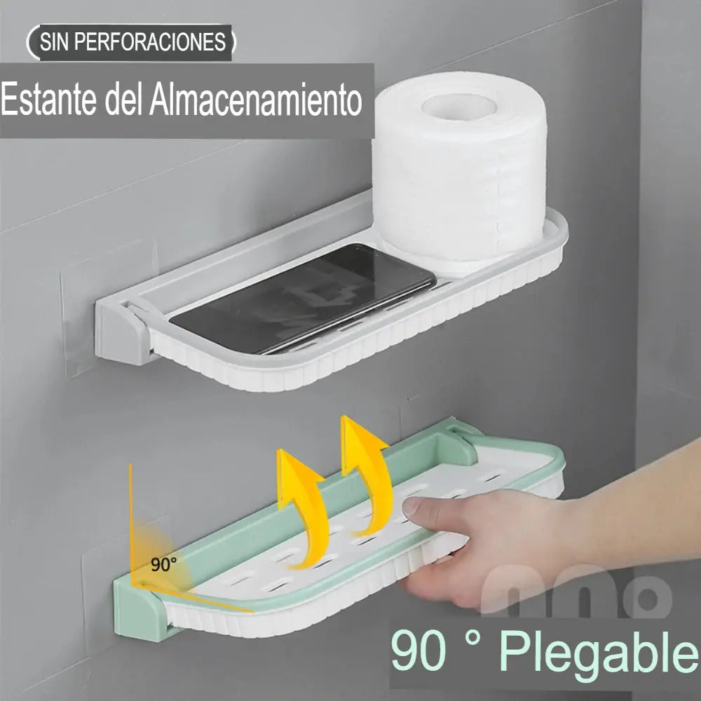 Repisa Flotante Organizador Baño Ducha Cocina Plegable Pared - vista 9
