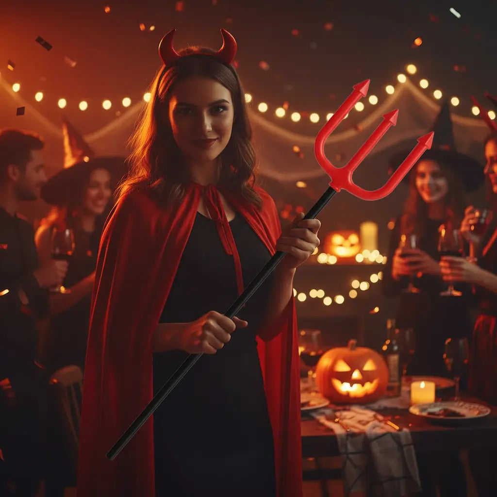 Tridente Halloween Disfraz Diablo Diablita Grande - vista 4