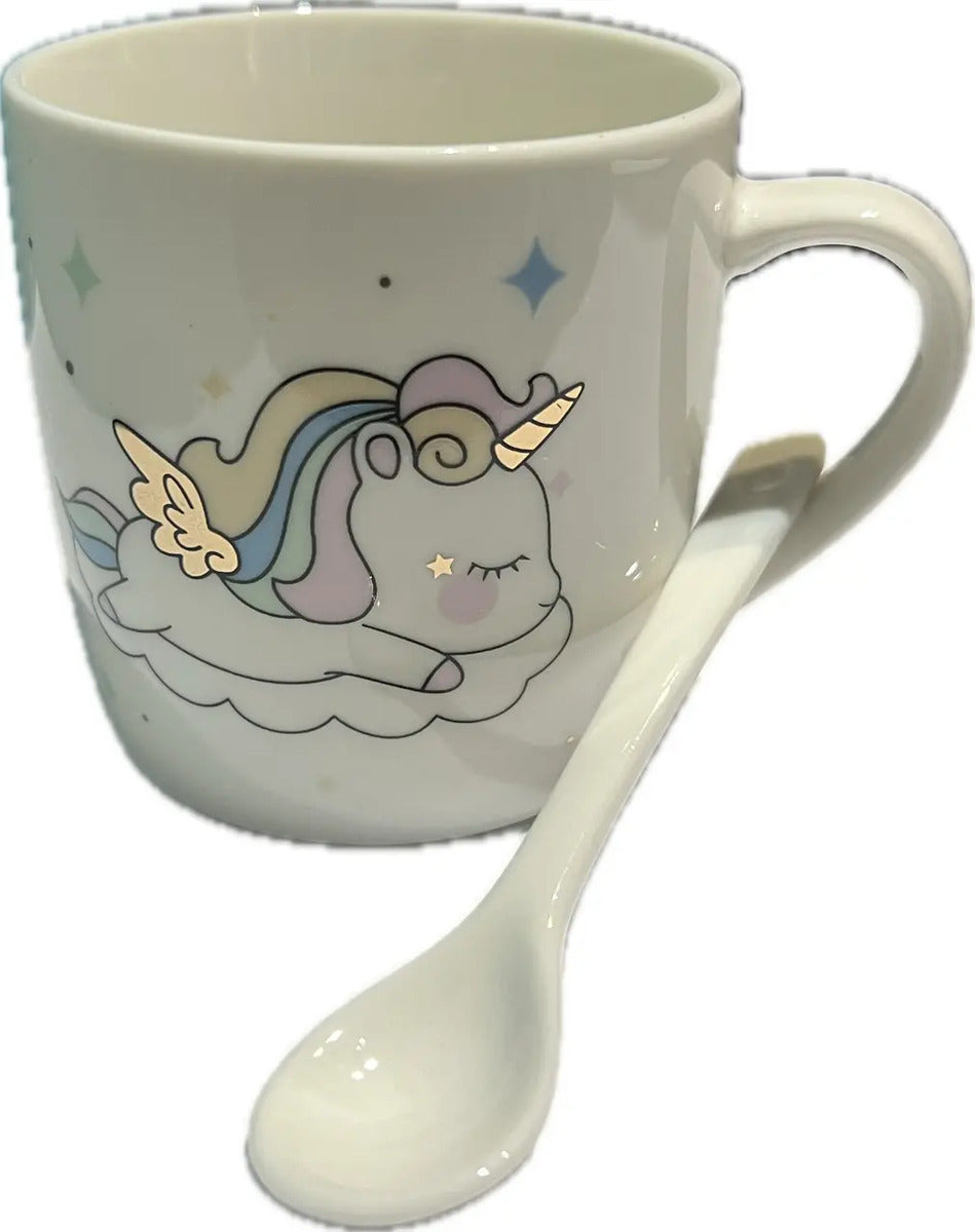 Taza De Cafe Con Cucharilla Lindo Diseño Kawaii Ideal Regalo - vista 6