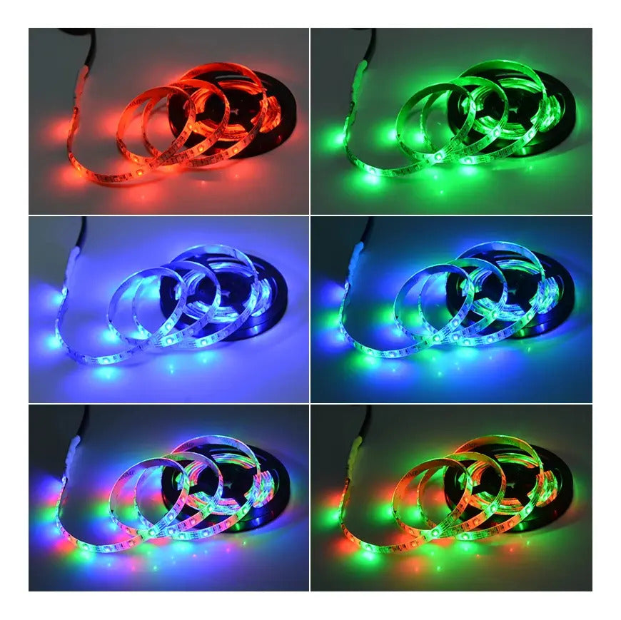 Luces Led Tira 16 Colores Cinta 5 Metros Led Rgb Control - vista 8