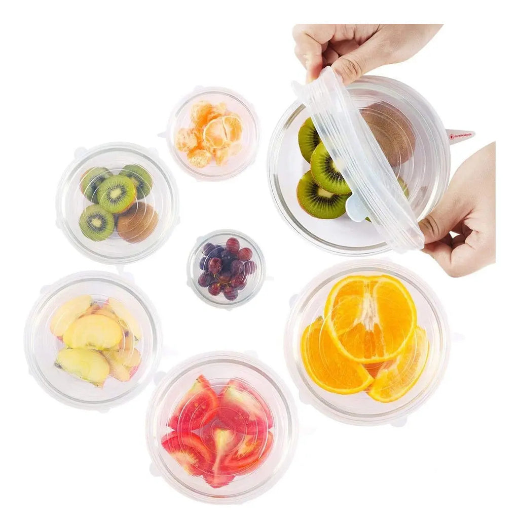 Set de 6 tapas de silicona ajustables