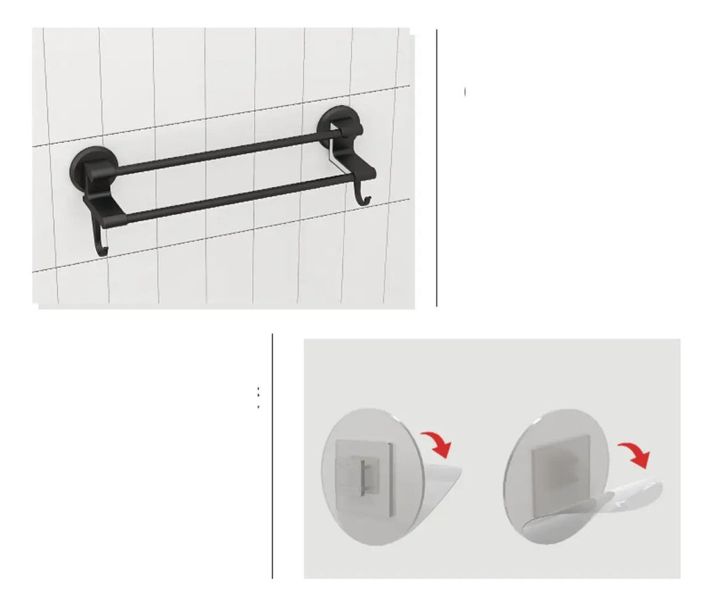 Soporte Toallero Barra Doble De Pared Toallas Baño Cocina - vista 5