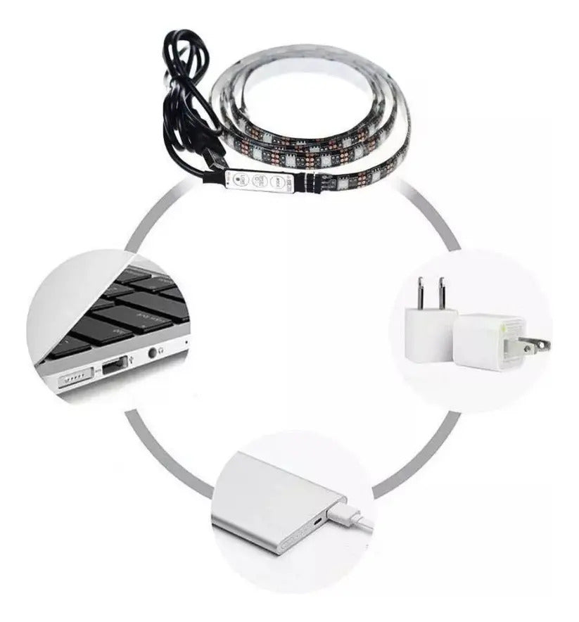 Luces Led Tira 16 Colores Cinta 5 Metros Led Rgb Control - vista 9