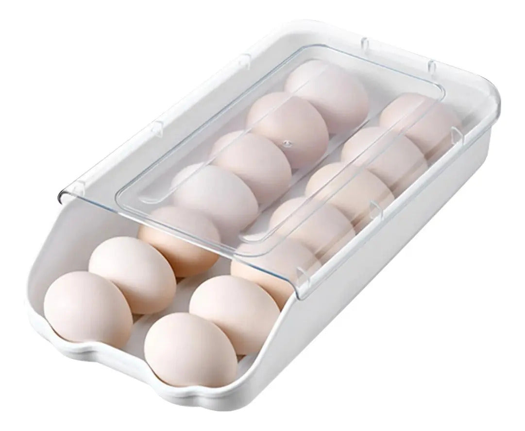 Organizador dispensador de huevos apilable