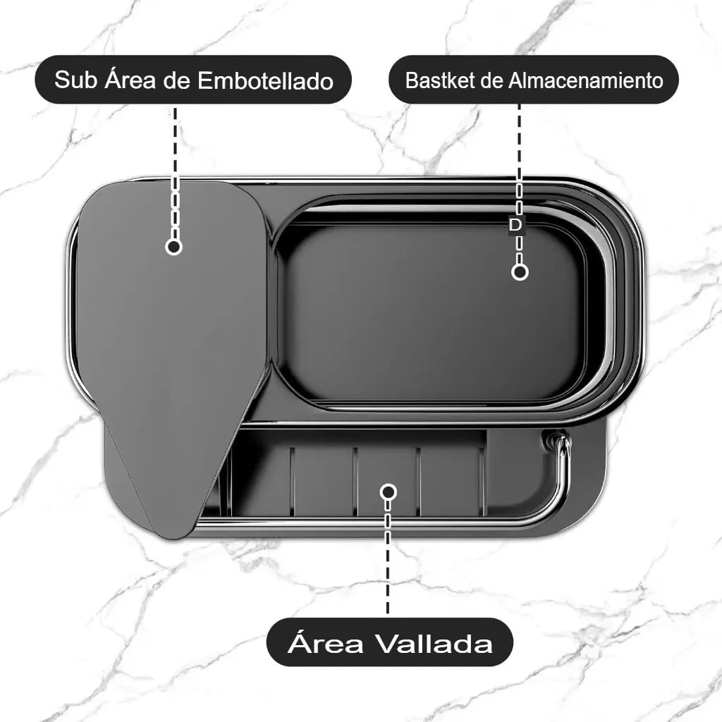 Dispensador De Jabon Con Porta Esponja Organizador Lavaplato - vista 4